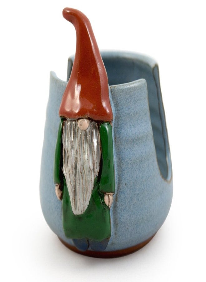 Modern Artisans American Handmade Pottery Kitchen Sponge Holder, Garden Gnome Motif - Image 1